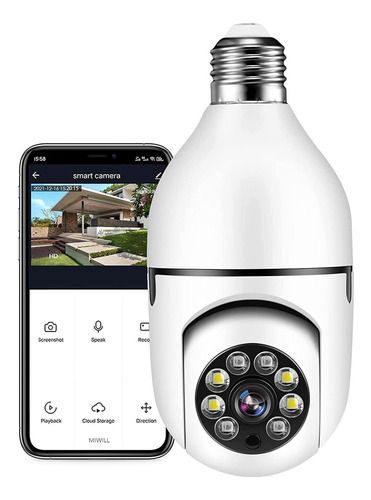 Foco Cámara 360° de Seguridad ¡Vigila a Tu Familia y Protege tu Hogar con Control Total!